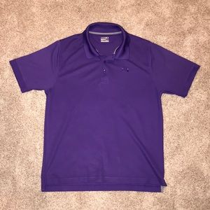 UNDERARMOUR POLO Large Fitted Purple Heat Gear